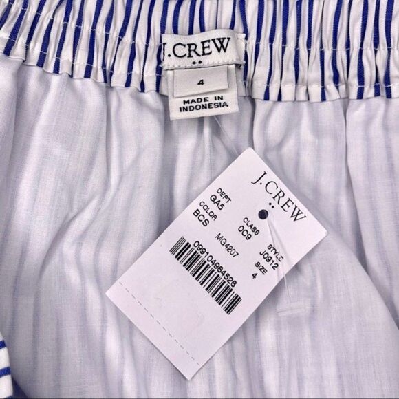 J. Crew Cocktail Hours Ruffle Striped Tiered Skirt Nwt 4 Blue & White - Picture 12 of 13
